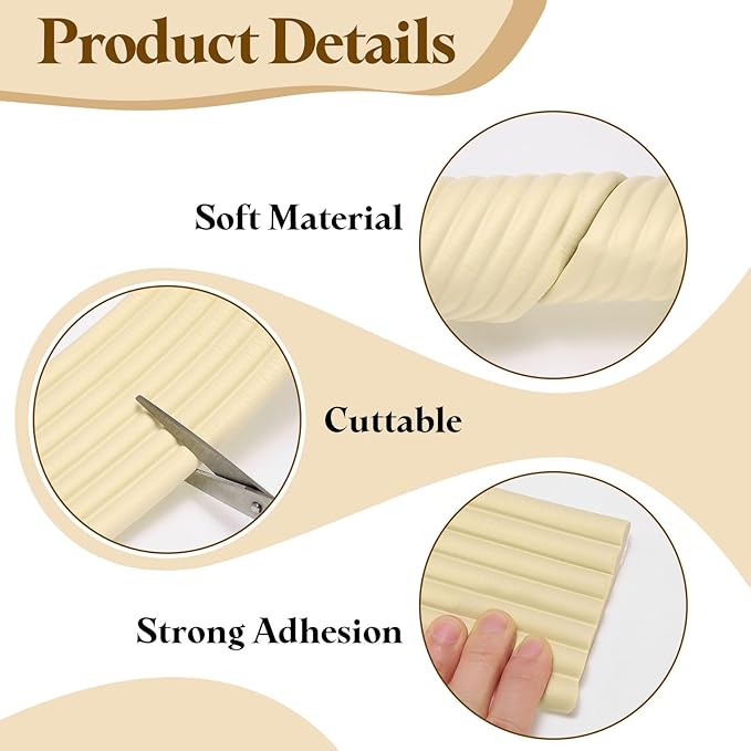 uxcell Bunk Bed Ladder Pad, 6.5ft NBR Self-Adhesive Corner Edge Protector Soft Furniture Corner Guard for Ladder Table Desk Edge, Beige