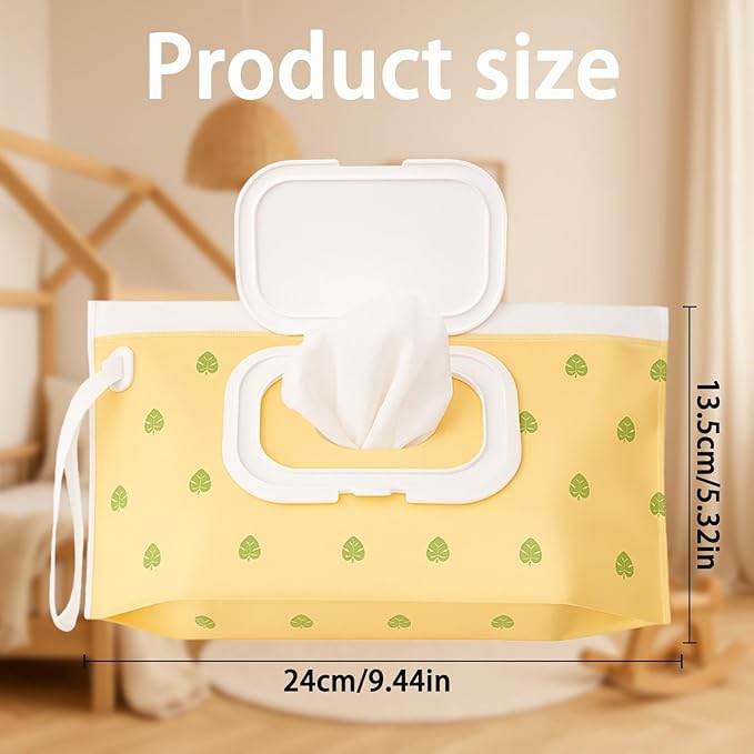 Baby Wipe Dispenser, 3-Pack Portable Refillable Wipe Holder, Reusable Travel Wet Wipe Pouch, Waterproof and Dustproof Wipe Case for Diaper