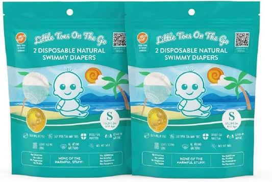 Little Toes On The Go Swim Diapers 2 Bag Bundle (Count 4) Size Small