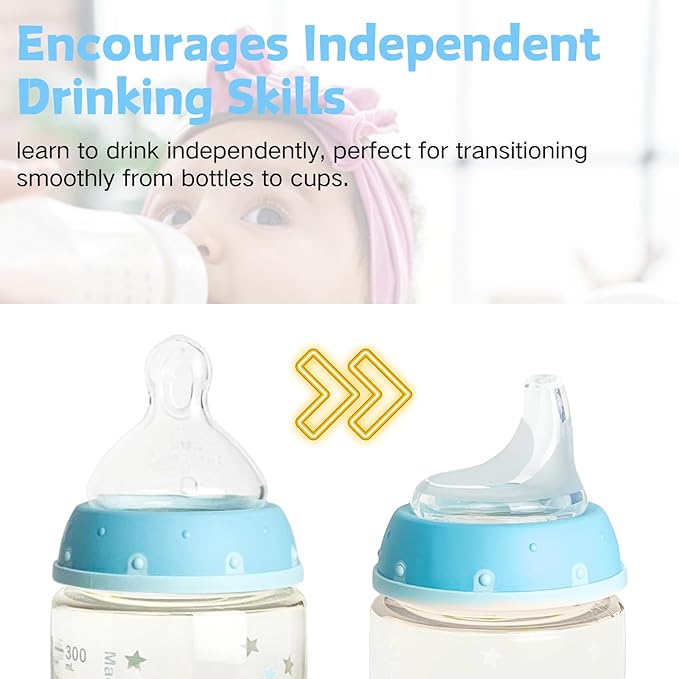 6 Pack Replacement Silicone Spout Compatible with NUK Active and Learner Cups, Clear Silicone Dishwasher Safe No Spill BPA Free Nipple Replacement Spouts