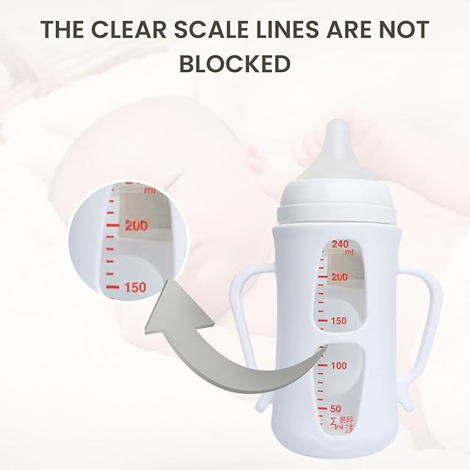 3Pack Silicone Sleeves Compatible with Pigeon Bottles for 5.4oz, Anti Breakage Glass Bottle Holder with Handles, Silicone Bottle Holder for Easy Grip, Quick Install, Easy to Clean