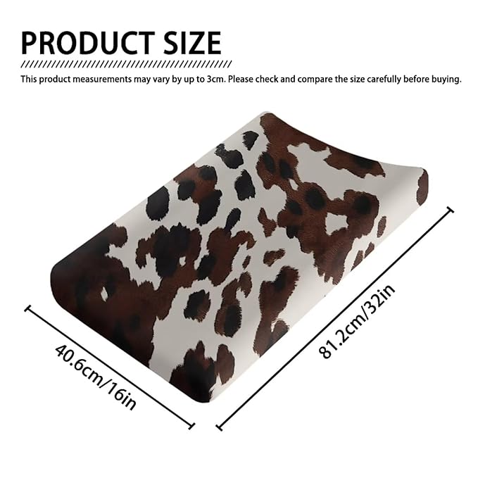 ZDCUSTOM Brown Cow Changing Pad Covers Changing Table Sheets Diaper Changing Pad Cover Stretchy Changing Table Cover Soft & Breathable for Baby Boys