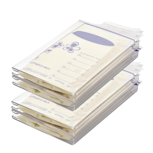 Ugotfeels 4-Pack Freeze Flat Breast Milk Storage Bag |Breastmilk Freezer Flattener Kit Make Mother's Milk Bags Organizer Even to Save Refrigerator Space | Fit 3 4 5 6oz, 6.3"x3.66"x0.78"in