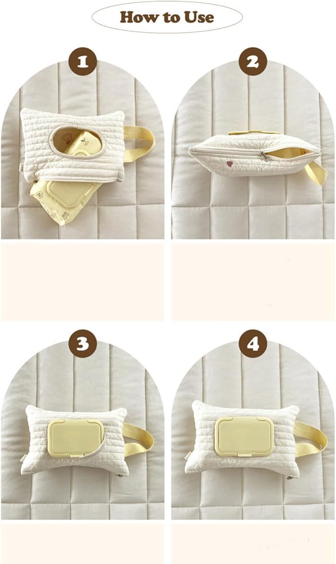 LIANXUE Cotton Wipes Dispenser Refillable Wipe Holder Travel Wet Wipe Container Baby Wipe Pouch for Car Stroller Indoor Outdoor Cotton