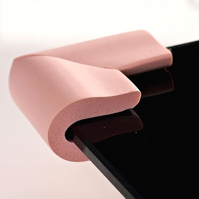 Soft Corner Protector Baby Proofing Edge and Corner Guards Without Tape, Child Safety Furniture Bumper, Sharp Corner Cushions for Fireplace, Table, Stair, Cabinet Beige