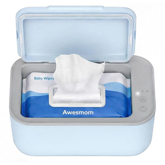 Wipe Warmer for Babies, Adult, Adjustable Temperature, Silent Heating, Large Wipe Holder with Constant Warmth –Blue