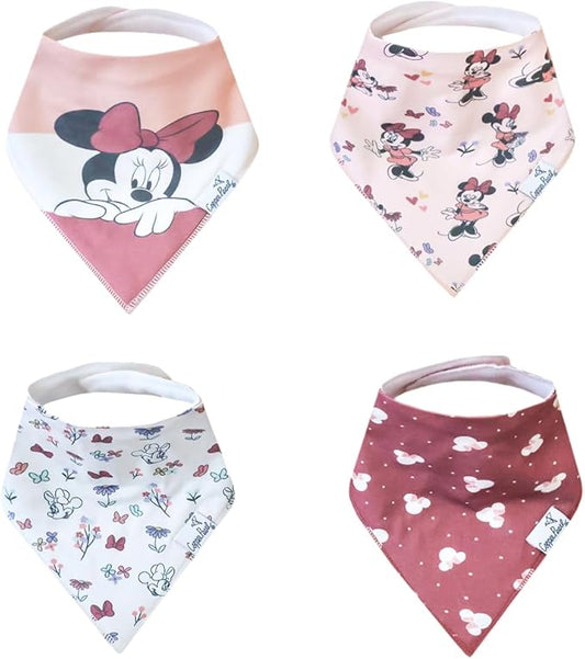 Copper Pearl - Disney Character Prints 4 Pack Baby Bibs Boy & Girl