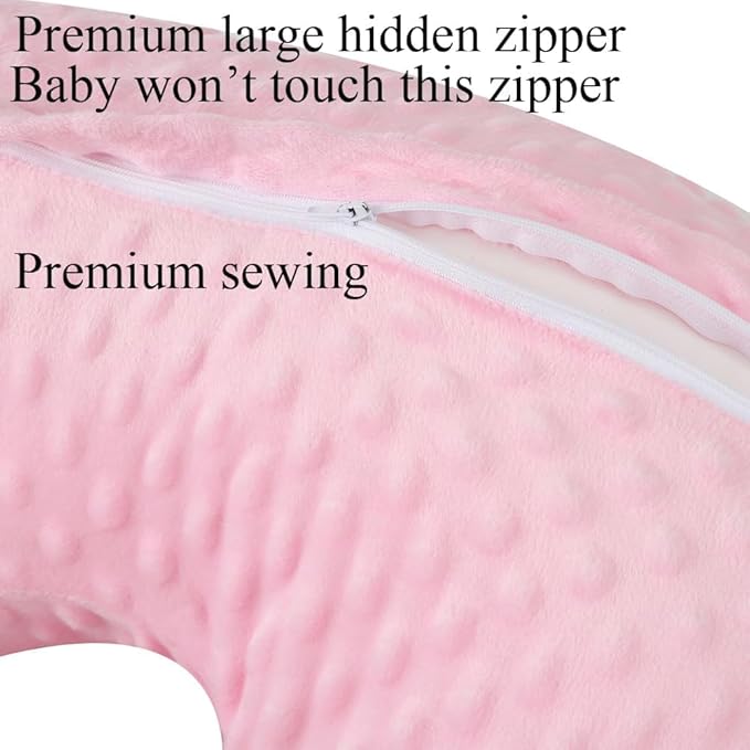 Dot Nursing Pillow Cover Set 2 Pack Nursing Pillow Slipcovers, Ultra Soft Compatible with Boppy Pillow,Standard Pillow for Baby Boy Girl Light Pink, Floral