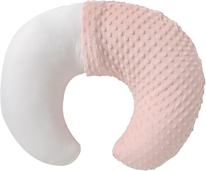 Pillowcase for Nursing Pillow and Positioner for Breastfeeding and Bottle Feeding, Propping Baby, Tummy Time, Baby Sitting Support, Awake-Time Support, Pillow Cover Only (Light Pink)