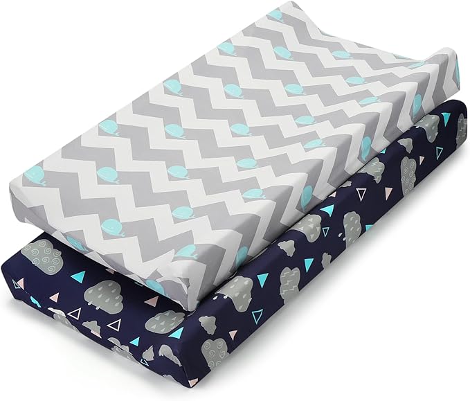 Accmor Muslin Baby Changing Pad Cover, Universal Fitted Diaper Change Table Pad Covers for Girls Boys, Soft Breathable Changing Pad Sheets, 2 Pack