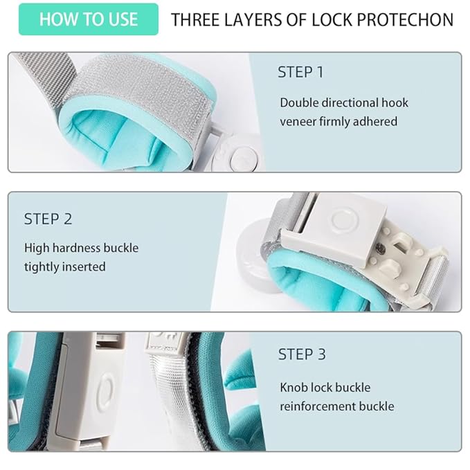 Anti Lost Wrist Belt, 2M Anti Lost Wrist Link, 360°Rotate Toddler Wrist Strap with Elastic Wire Rope and Security Lock for Walking（Blue）