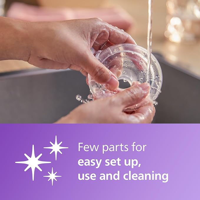 Philips Avent Manual Breast Pump, Easy Pumping with Natural Motion Technology, Silicone Cushion, 4oz Natural Bottle, Sealing Disc, Screw Ring, Transparent, Model SCF430/03