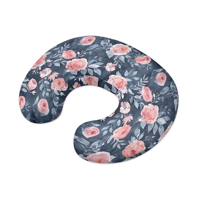 Vinatge Flower Nursing Pillow Cover for Baby Boys Girls, Breathable Breastfeeding Pillow Slipcover Cushion Cover, Soft Fabric Fits Snug On Infant, Fits for Nursing Pillow Newborn
