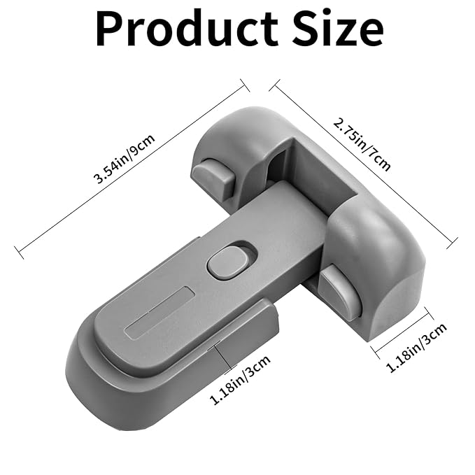 VSTM Fridge Lock for Kids and Toddlers, Child Proof Refrigerator Lock, Baby Safety Freezer Latch Lock Apply to Max 1"(25mm) Sealing Strip, Automatically Lock While Closing The Door(1pc, Grey)