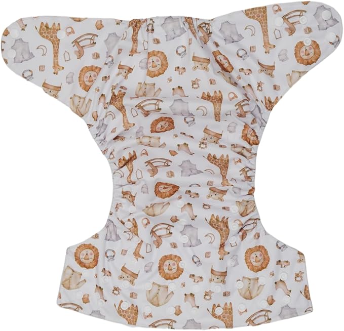 2 to 7 Years Old Cloth Diaper Nappy Pocket Reusable Washable Junior Big Baby Kids Toddler (Sleeping Animals)
