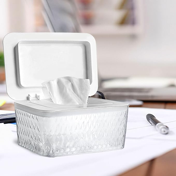 Baby Wipes Dispenser Wipe Holder - Larger Capacity Wet Wipe Dispenser Box Wipes Container for Bathroom Keep Wipes Moist and Fresh