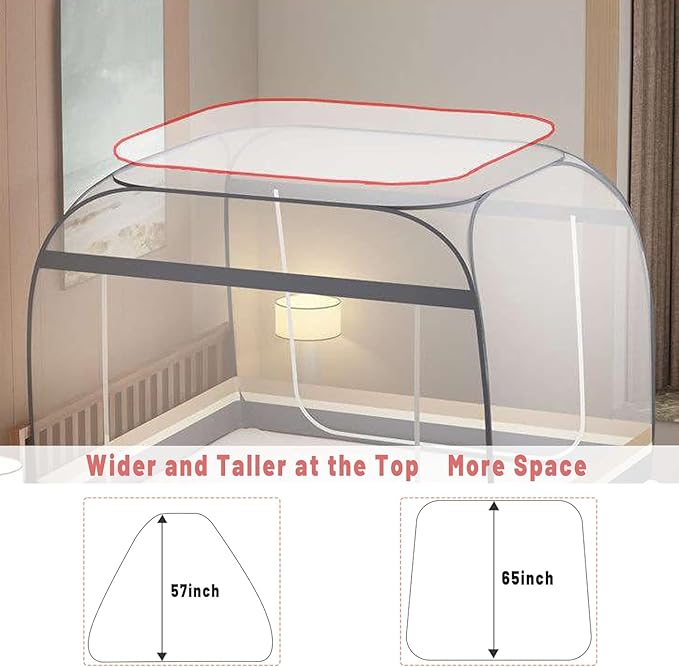 Pop Up Mosquito Tent,Portable Design with Sealed Netting Bottom & Instant Foldable Frame | Indoor/Outdoor Use for Kids & Adults | Compact Travel Bag (L76 xW39 xH59)