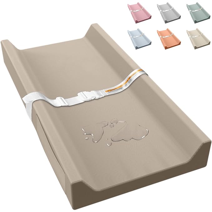 Vegan Leather Baby Changing Pad, Waterproof & Wipeable Soft Diaper Changing Mat 32“ x 16.6" Comfortable Infant Changing Station for Dresser & Table
