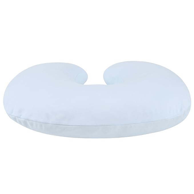 Onacosht 100% Organic Cotton Nursing Pillow Cover Soft Breathable Jersey Feeding Pillow Slipcover Fits Standard Infant Nursing Pillow for Baby Boy and Girl, Pastel Blue