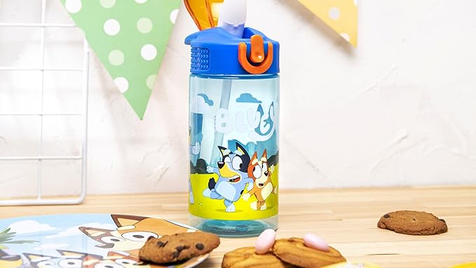 Zak Designs Bluey Kids Dinnerware Gift Set Includes Plate, Bowl, Tumbler, Water Bottle, and Utensil Tableware, Made of Durable Material and Perfect for Kids (6 Piece Gift Set, BPA-Free)