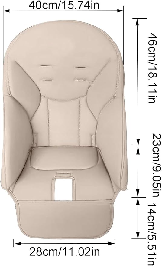 Baby High Chair Cover Replacement | PU Leather Dining Chair Cover with Soft Cushion Seat, Easy to Install High Chair Covers for Baby and Toddler, High Chair Cover Replacement (Beige)