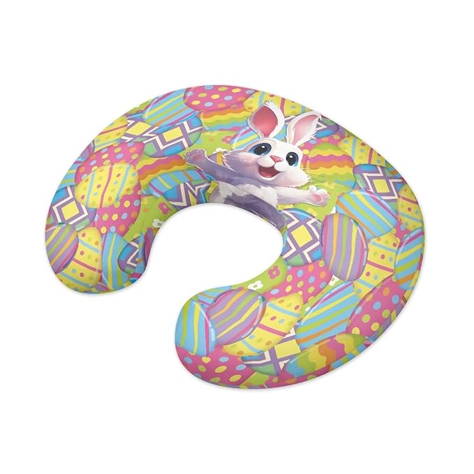 Easter Bunny Eggs Nursing Pillow Cover Case Breathable Cozy Breastfeeding Pillow Slipcover for Baby Boys & Girls Removable Nursing Pillow Cover for Home Sofa Decor