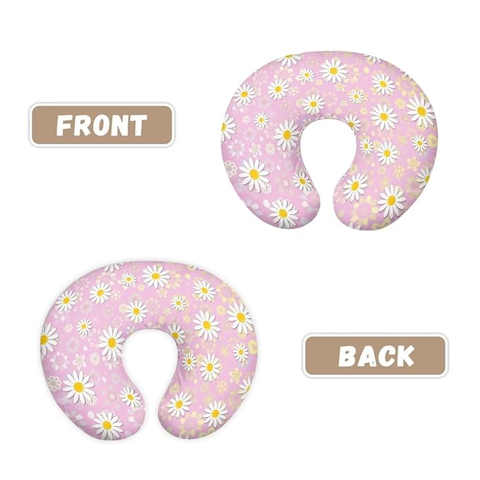 Daisy Nursing Pillow Slipcover for Breastfeeding Moms Pink Daisy Nursing Pillow Cover Stretchy Cover for Breastfeeding Pillows Soft Snug Fits On Infant Nursing Pillow