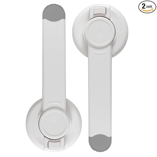 Nuby Child Safety Toilet Locks - 2 Pack - Toilet Lid Lock for Baby Proofing - Easy One-Hand Operation - Simple Installation - Fits Most Seats