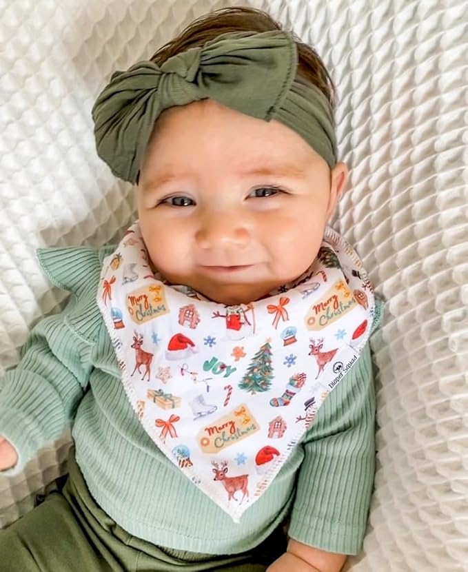 DiaperSquad's 100% Organic Cotton Baby Drool Bibs, Super Absorbent & Adjustable Baby Bibs for Drooling and Teething