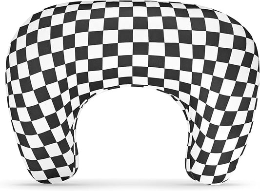 DILIMI Nursing Pillow Cover, Soft Stretchy Nursing Cover for New-Designed Breastfeeding Pillow, Removable Slipover for Baby Boy and Girls, Black Checkered Only Cover