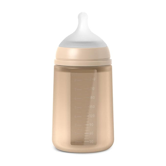 Suavinex Color Essence SX PRO Physiological Soft Flexible Silicone Baby Bottle, Anti Colic Baby Bottles, Supports Breast Feeding Babies, Made in Spain, Medium Flow, 8oz, Irish Cream