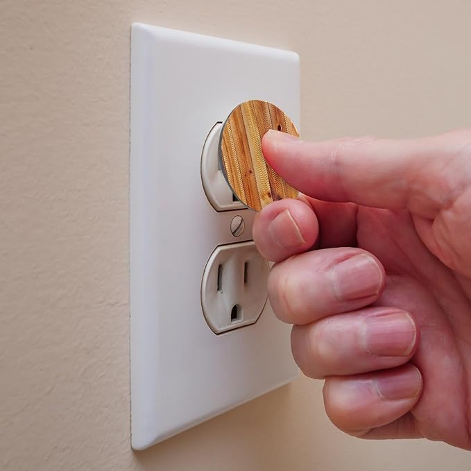 Pine Flooring Boards Texture (2) Outlet Plug Covers - 12/24 Pack Safety Electrical Plug Protectors