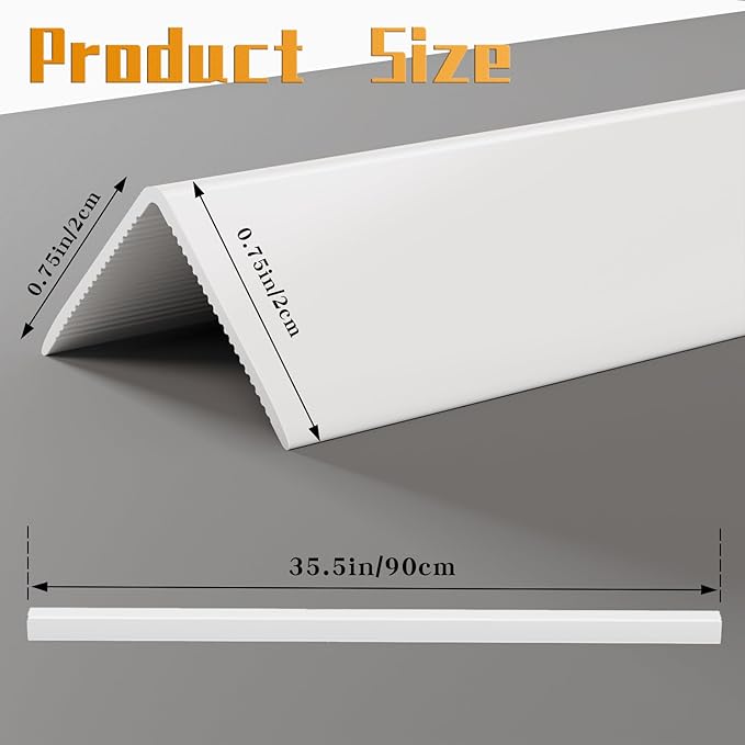 Metal Wall Corner Protector, Aluminum Corner Guards, Décor for Edge of Door Window Table Furniture Cabinets Fireplaces Tile Trim Edging, Size 35.5" L x 0.75" W (5 Pack,White)