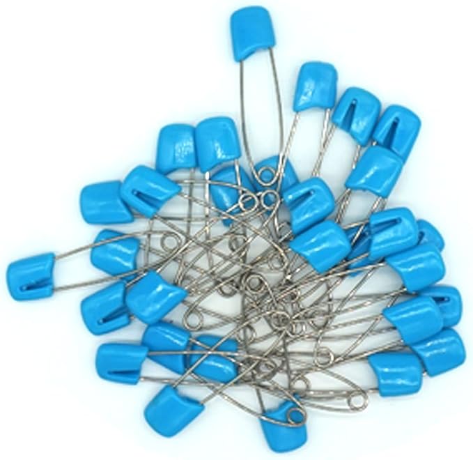 Baby Safety Pins Secure Clips for Fastening Baby Clothes Diaper Napkins 50pcs 60PCS 30PCS (Blue, 30 pcs)