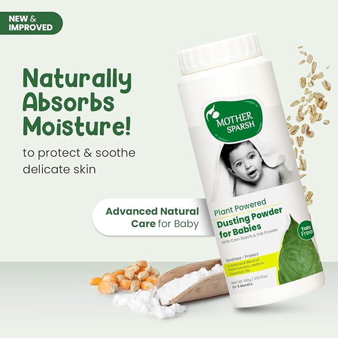 Mother Sparsh Talc-Free Natural Dusting Powder for Babies, 100 g (Pack of 2)