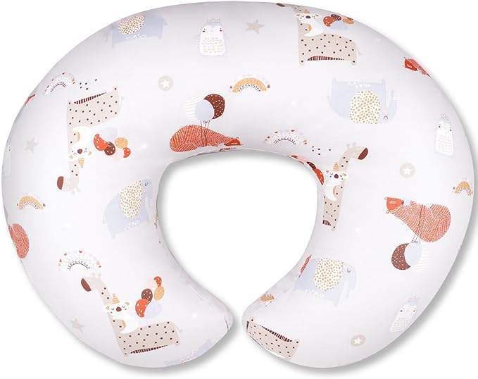 x-vesolje Nursing Pillow, Breastfeeding Pillow with Removable Cover, Ergonomic Breast Feeding Pillow, Baby Feeding Support Pillow for Mom Easier Breastfeeding- Original Size/Animal Gray