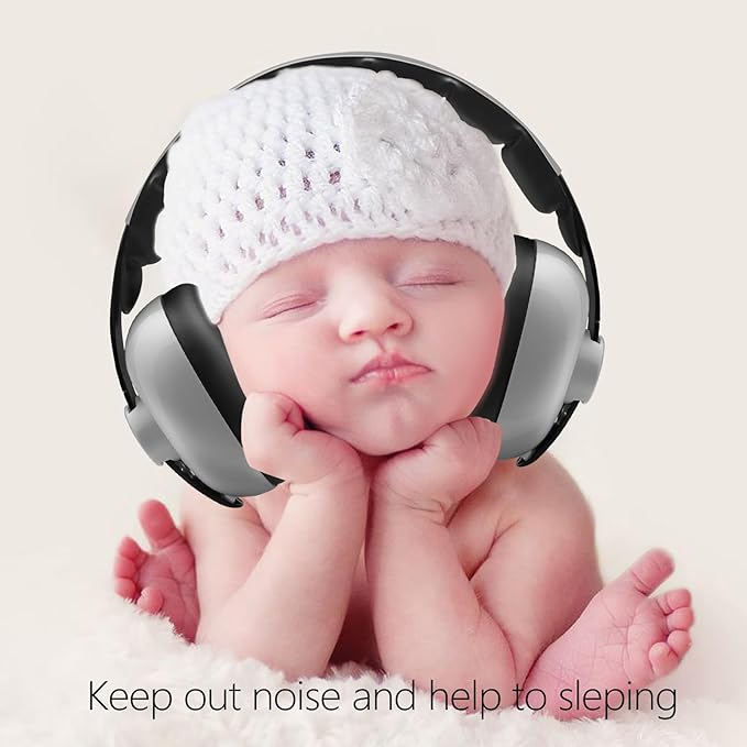 BBTKCARE Baby Ear Protection Noise Cancelling Headphones for Babies for 3 Months to 3 Years - Grey