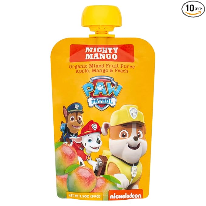Paw Patrol Mighty Mango Organic Mixed Fruit Squeeze Pouch, 3.5 Ounce (Pack of 10)