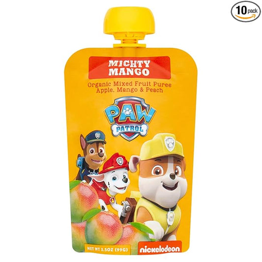 Paw Patrol Mighty Mango Organic Mixed Fruit Squeeze Pouch, 3.5 Ounce (Pack of 10)