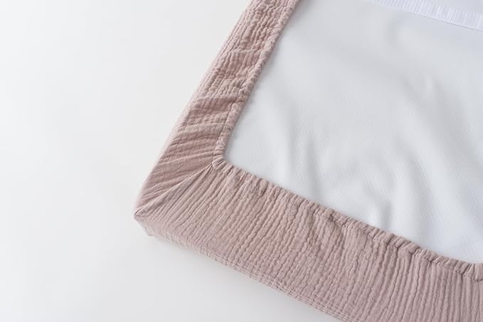 Little Jump Muslin Changing Pad Cover for Baby Girls Boys, 100% Cotton Soft Breathable Changing Table Covers, Baby Diaper Change Table Pad Cover, 2 Pack (Bunny)