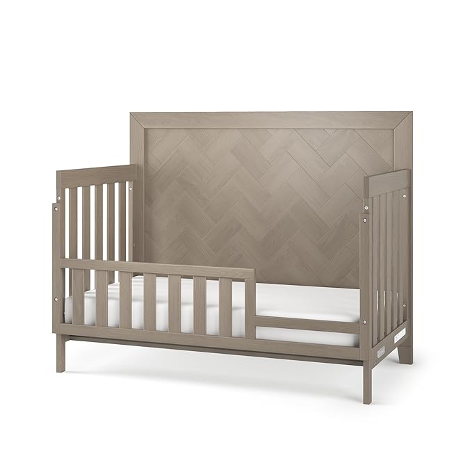 Child Craft Toddler Bed Guard Rail Converts Kieran 4-in-1 Convertible Cribs into Toddler Bed, Made of Pinewood, Non-Toxic Finish (Crescent Gray)