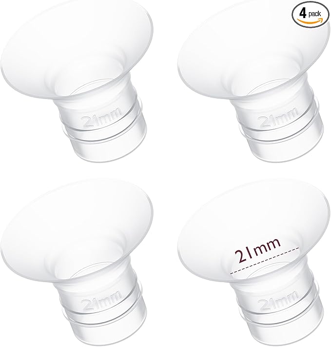 Momcozy Flange Insert 21mm Compatible with 24mm Flange/Shield of Most Pumps, Fit for Momcozy S9Pro/S12Pro/S12Pro-Quick Replacement Accessories, 4PCS 21mm