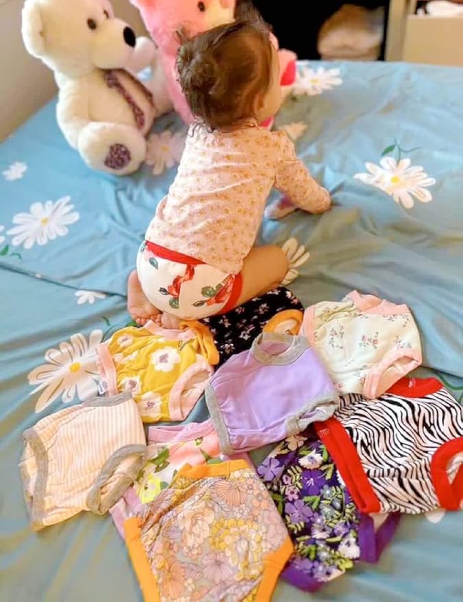 BIG ELEPHANT Potty Training Underwear, 100% Cotton Absorbent Unisex Toddler Pee Pants for Boys Girls