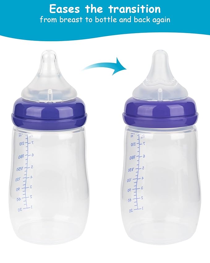 Silicone Nipple for Lansinoh Anti-Colic Baby Bottle, Fast Flow, Size L, 6m+, 6 Count