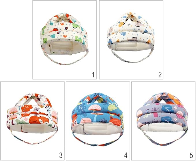 Surakey Toddler Walking Helmet, Baby Infant Anti-Bumping Bumper Protect Hat Safety Helmet Adjustable Breathable, Kids Anti-Fall Cushion Cap for Walking Running Playing Crawling (Gray)