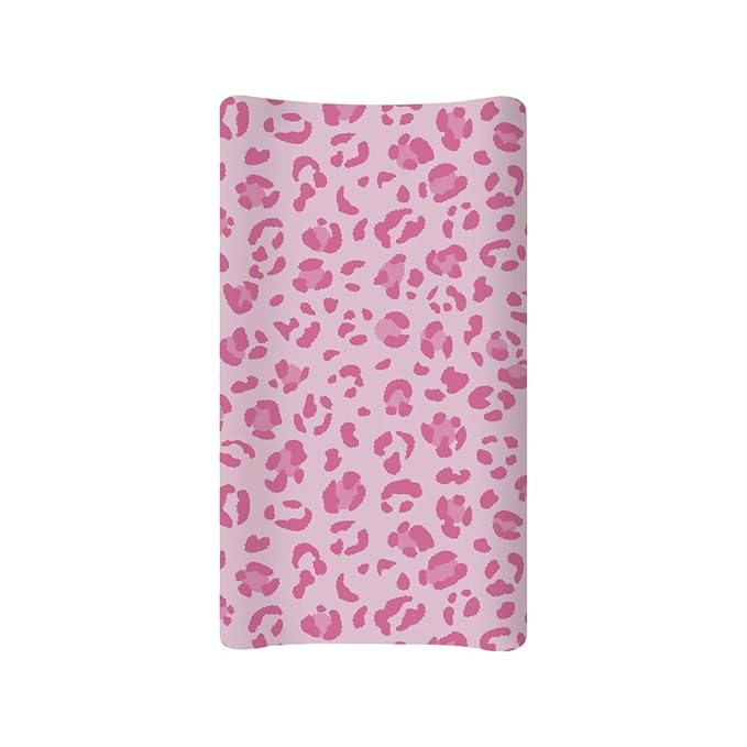 Pink Cow Print Nursery Sheets Comfortable Rectangle Unisex Fitted Baby Changing Pad Cover Sheets for Baby Boys or Girls