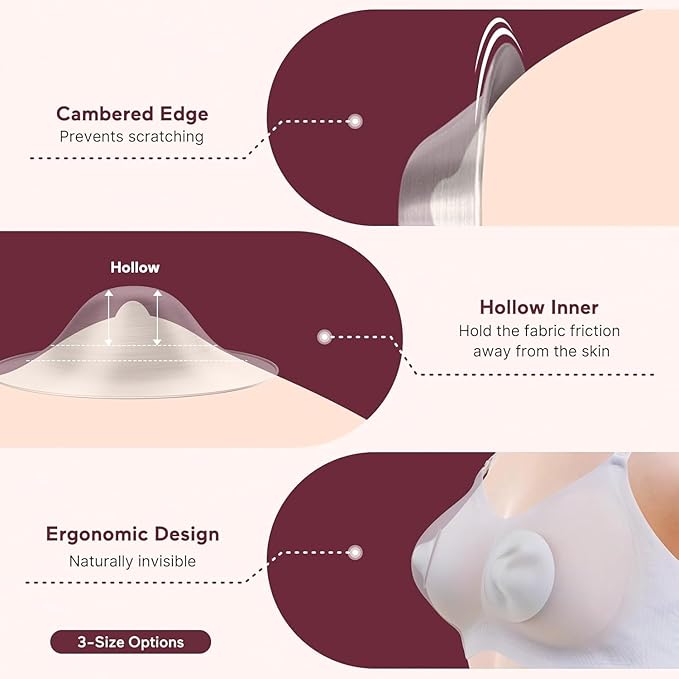 Momcozy 999 Silver Nursing Cups, Hole-Free Nipple Shields for Breastfeeding, Metal Silver Covers for Newborns (XXL)
