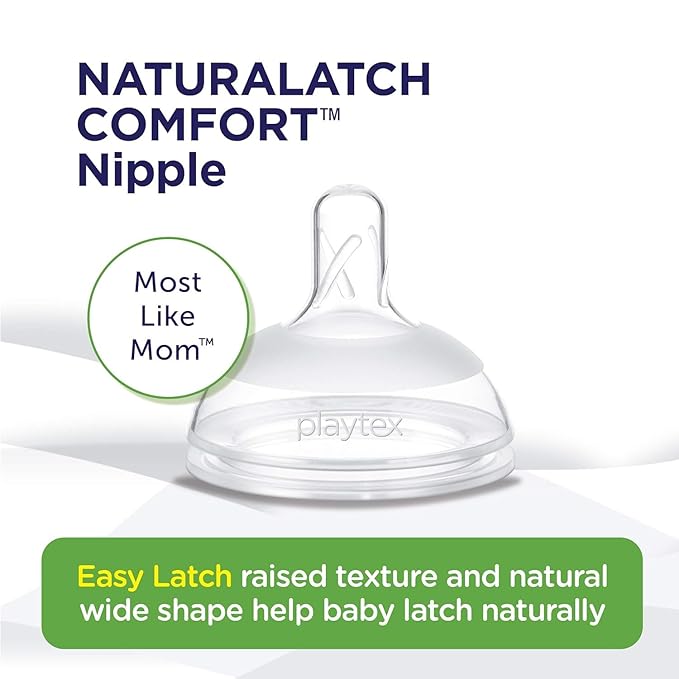 Playtex NaturaLatchNipple, Slow Flow, 2-Count