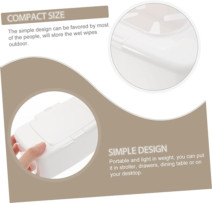 ibasenice 2pcs Storage Box Containers with Lids Toilet Paper Holder Moist Tissue Dispenser Tissue Storage Case Wipes Container Wipe Dispenser White Baby Pp Tissue Paper Makeup Remover