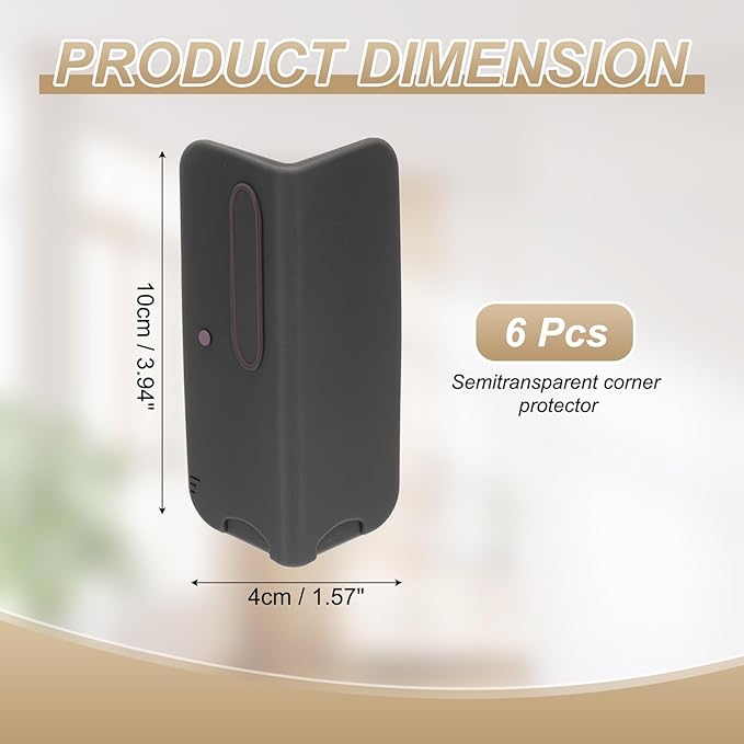 uxcell 6 Pcs 4 Inch Baseboard Corner Protector Guards, Furniture Corner Cover Proof Bumpers for Kitchen Bedroom Wall Countertop Table, Black